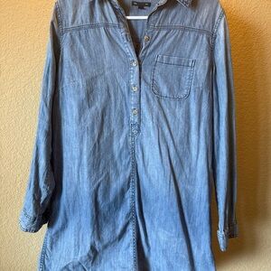 Gap Chambray Denim W/ Pockets Shift Shirt Dress Women's S